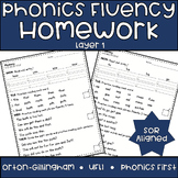 Phonics Homework Fluency Practice