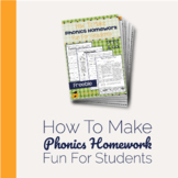 Phonics Homework including Phonics Worksheets FREE