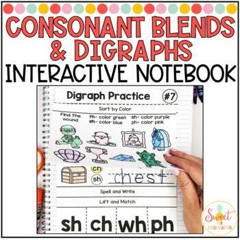 Preview of Phonics Interactive Notebook | Consonant Blends and Digraphs