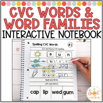 Preview of Phonics Interactive Notebook | Spelling CVC Words and Short Vowel Word Families