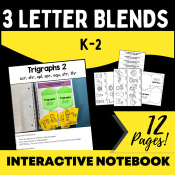 Phonics Interactive Notebook | Three Letter Blends |K-2 by Make It ...