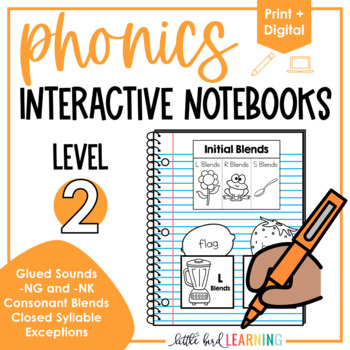 Preview of Phonics Interactive Notebooks - Level 2 | Print and Digital!