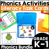 Phonics Intervention Activities Task Card Bundle for Liter