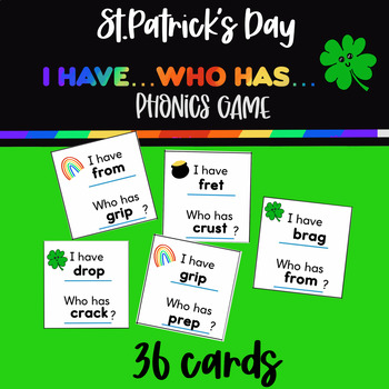 Preview of EDITABLE Autofill Phonics Intervention Game St. Patrick's Day activity reading