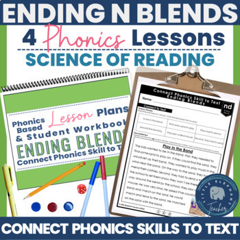 Preview of Ending N Blends - Small Group Reading Intervention - Phonics Lesson Plans LETRS