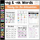 Phonics Intervention Pack: -ng and -nk Words