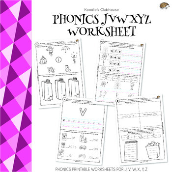 Preview of Phonics JVWXYZ Worksheets