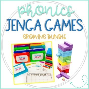 Preview of Phonics Jenga Games Language Arts Growing Bundle