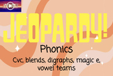 Phonics Jeopardy Review Game -Review CVC, Blends, Digraphs