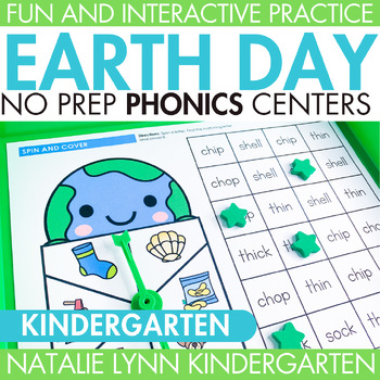 Preview of Earth Day No Prep Phonics Science of Reading Kindergarten Literacy Centers