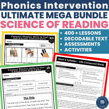 Preview of Phonics Lesson Interventions & Multisyllabic Words Reading Comprehension Bundle