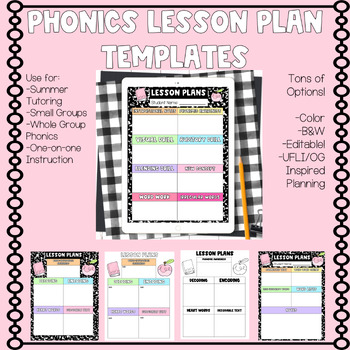 Preview of Phonics Lesson Plan Templates | Orton Gillingham & UFLI Lesson Compatible