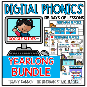 Preview of Phonics Lesson Slides and Student Phonics Worksheets YEARLONG BUNDLE