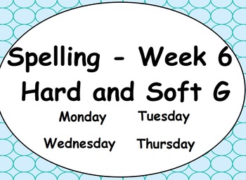 Preview of Phonics Lesson Week 6 - Hard and Soft G