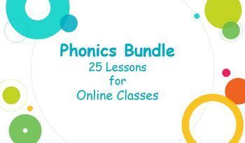Preview of Full Course Phonics Lessons 1 - 25   (25 lessons for Online Teaching) *NO PREP*