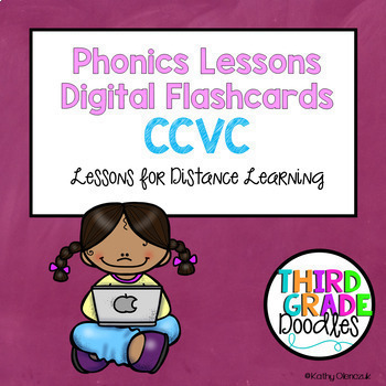 Phonics Lessons Digital Flashcards for Distance Learning - Digraphs & Blends