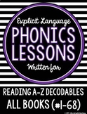 Phonics Lessons for Reading A to Z Decodable Books #1-68 (