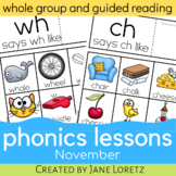Phonics Lessons for whole group or guided reading (November)