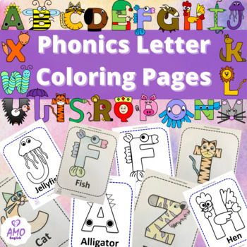 Preview of Free Printable Alphabet Mnemonic Letters A to Z Coloring Pages