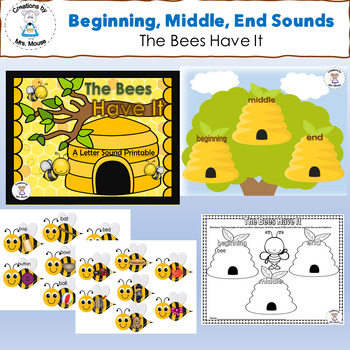 Preview of Beginning, Middle, and Ending Sounds- The Bees Have It - Letter B