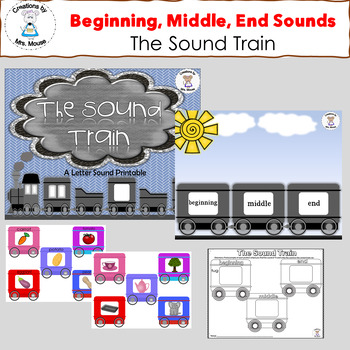 Preview of Beginning, Middle, and Ending Sounds - The Sound Train - Letter T