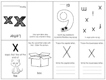 phonics letter x mini book craft by abundant teaching tpt