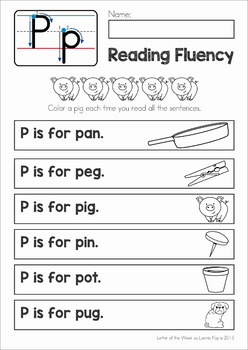 Phonics Letter of the Week P by Lavinia Pop | Teachers Pay Teachers