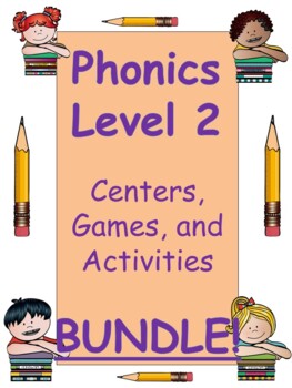 Preview of Phonics Level 2 BUNDLE:  units 1-17 centers, activities, and games