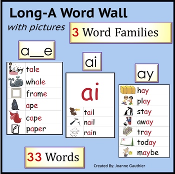 Preview of Phonics Word Wall: Long A