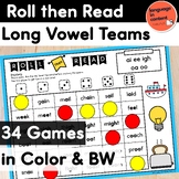 Phonics Long Vowels Vowel Teams Roll then Read Partner Gam