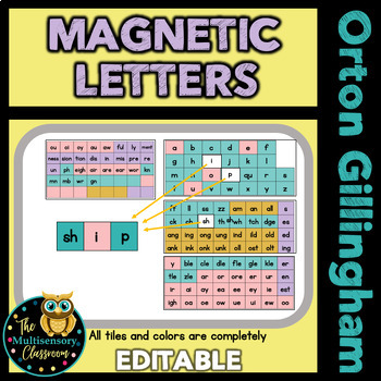 Preview of Phonics Magnetic Letter Tiles for Orton Gillingham Lessons