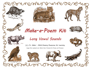 Phonics Make-a-Poem Kit - Long Vowel Assonance: Animal Theme | TPT