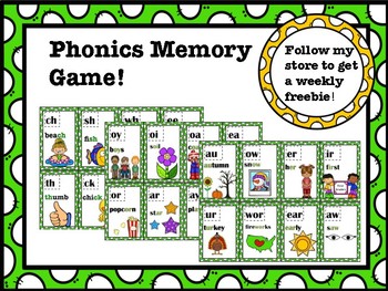 Phonics Memory Game: Common Digraphs by The Trading Post | TPT