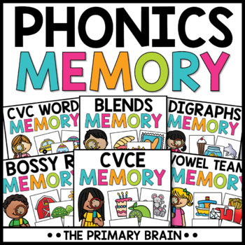 Preview of Phonics Memory Games Literacy Centers Activities for Small Group Reading