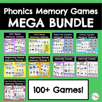 Preview of Phonics Memory Games MEGA BUNDLE!