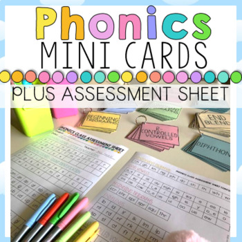 Preview of Phonics Mini Cards and Assessment Page