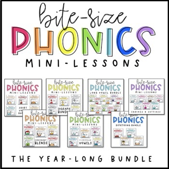 Preview of Phonics Mini-Lessons | A YEAR LONG BUNDLE | PowerPoint Slides