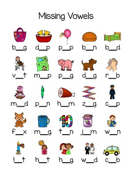 Short Vowel Phonics Missing Letters By Simply 1st Tpt