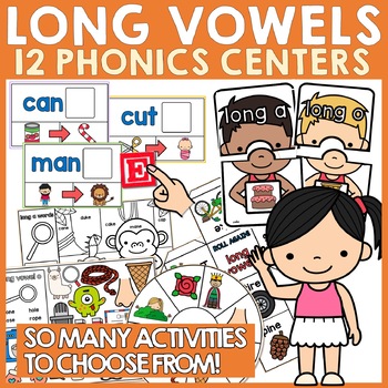 Preview of Long Vowel Silent E Game Centers Kindergarten Phonics Morning Work