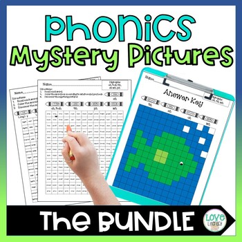 Preview of Phonics Mystery Pictures Read and Color Short and Long Vowels, Blends, Digraphs