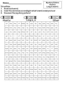 Phonics Mystery Pictures- Short Vowels & Silent E Words by Love Literacy