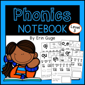 Preview of Phonics Notebook | Vowel Teams, Digraphs, R-Control, Silent E, Diphthongs