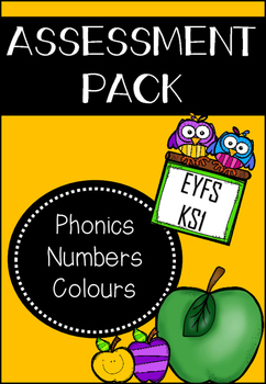 Preview of Phonics, Numbers and Colours Assessment Pack