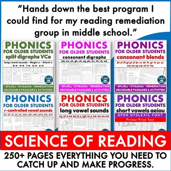 Preview of Phonics Intervention Older Students Activities Decodable Practice Passages