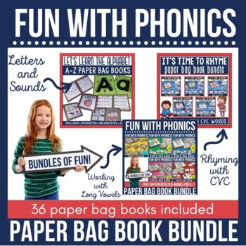 Preview of Phonics Paper Bag Books Mega Bundle
