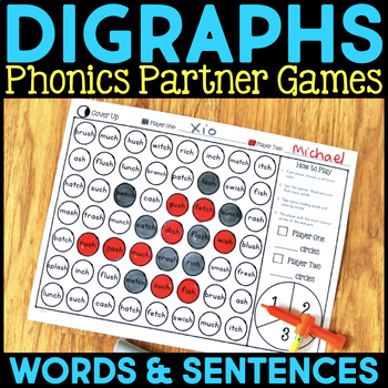 Preview of Digraph Games - Phonics Partner Activities - Science of Reading Word Work