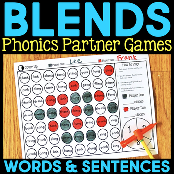 Preview of Blends Phonics Partner Games - Science of Reading Final blends, Initial blends