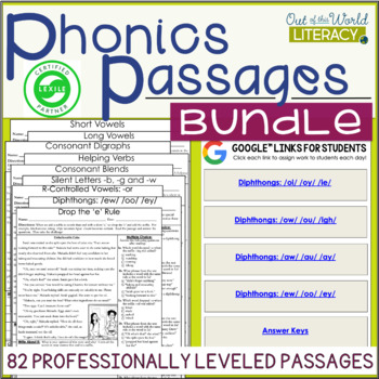 Preview of Phonics Passages Bundle - LEXILE Leveled - Science of Reading