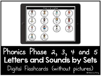 Preview of Phonics Phase 2,3,4,5 - Digital Flashcards - Phonics by Set - Letters & Sounds