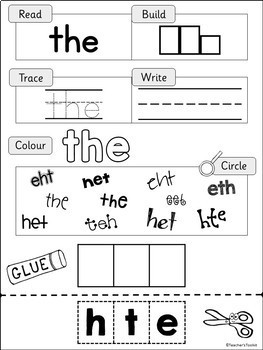 Phonics Phase 2 Tricky Words Practice Worksheets UK Teaching Resources